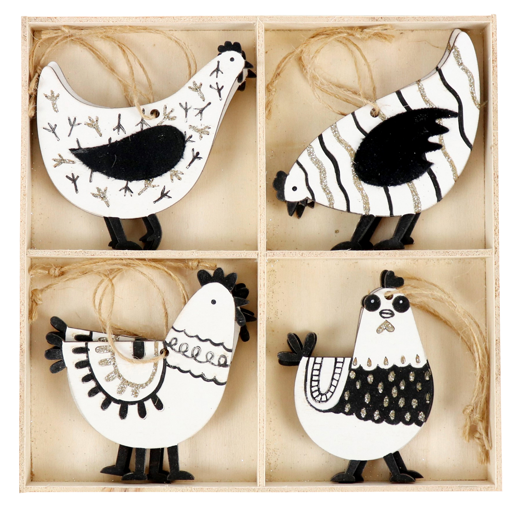 9934 HOLZHÄNGER IN BOX CHICKEN  S/12